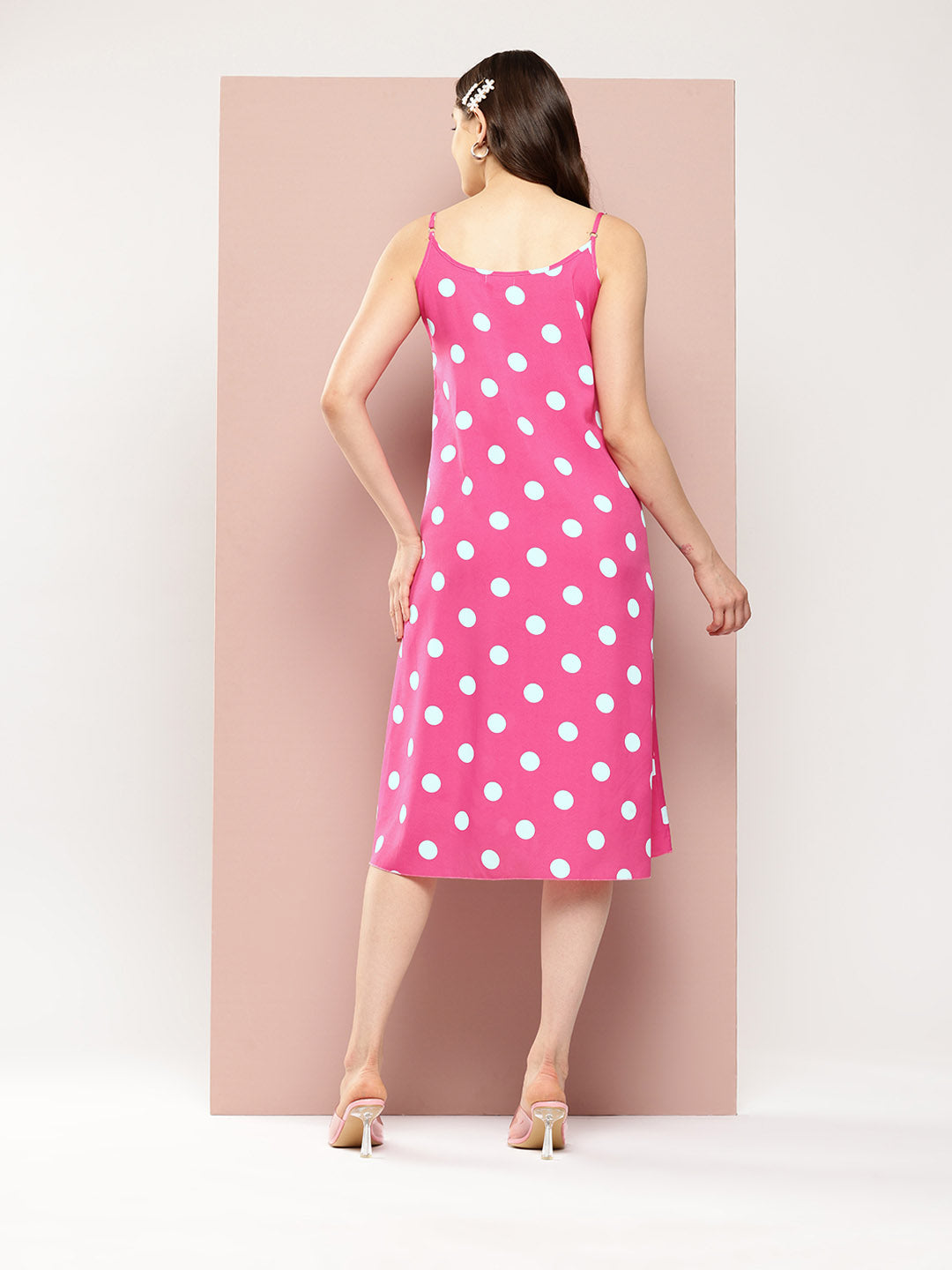 Pink Polka Dot Dress strappy dress