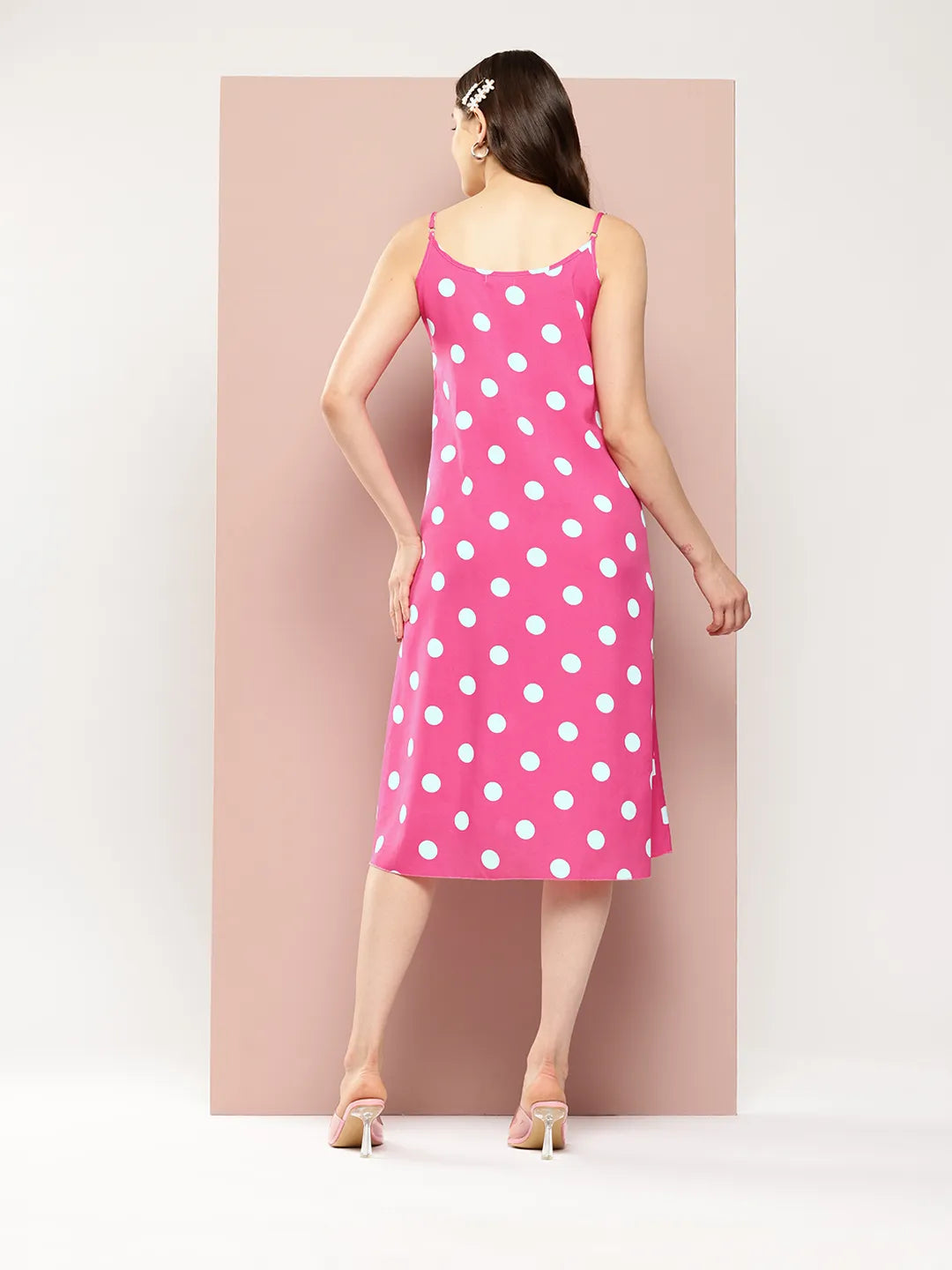 Pink Polka Dot Dress strappy dress