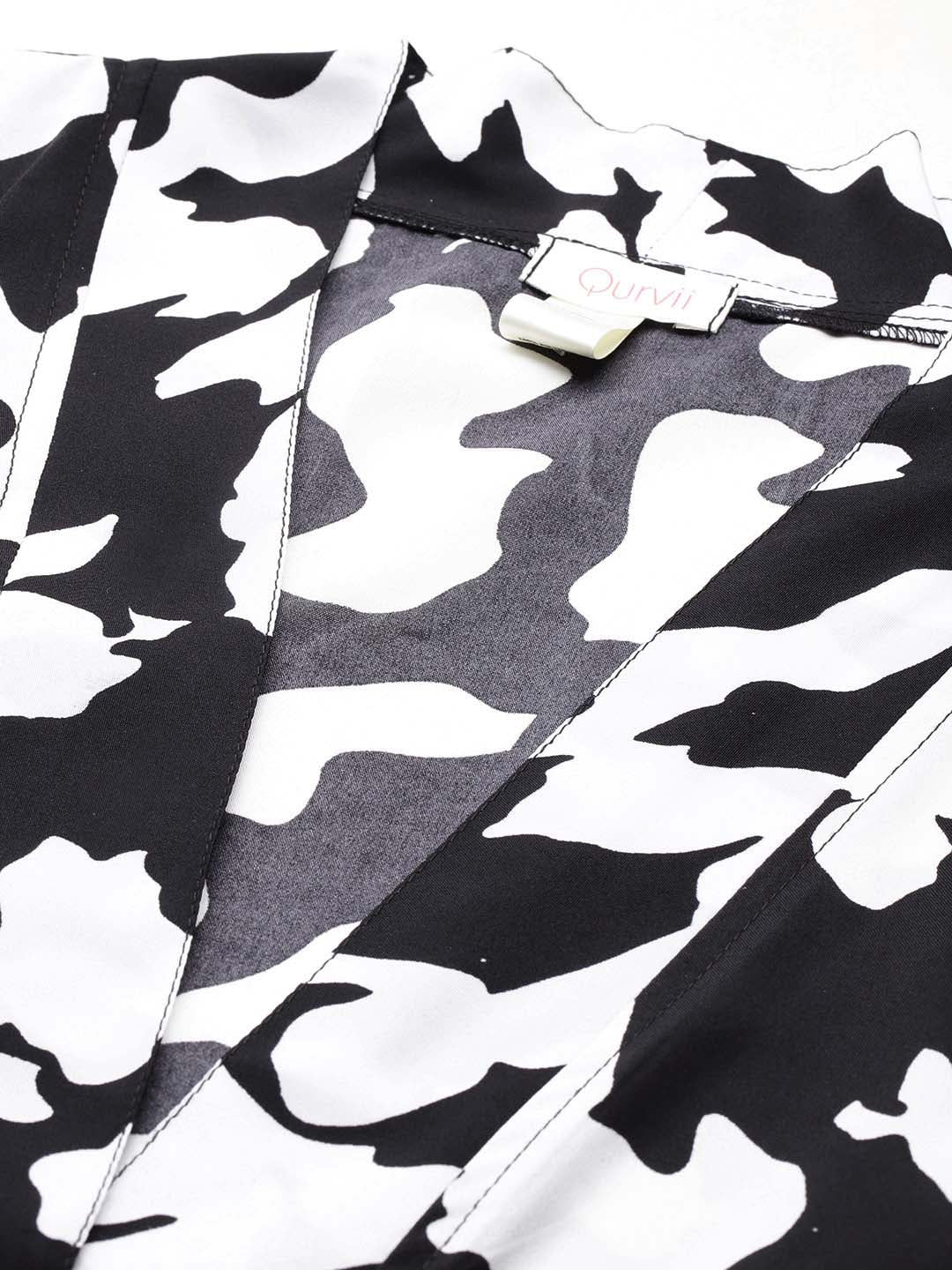 Black and white cow print shrug