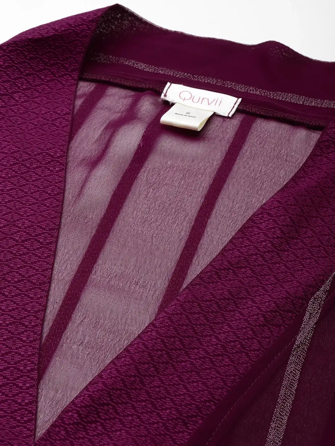 Festive Burgundy georgette Lurex shrug