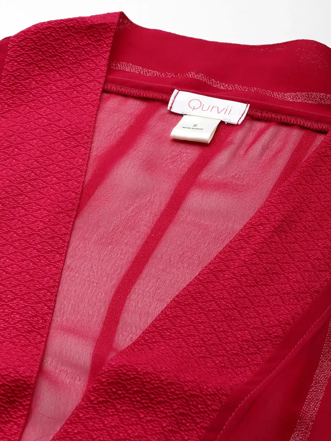 Red georgette festive party shrug
