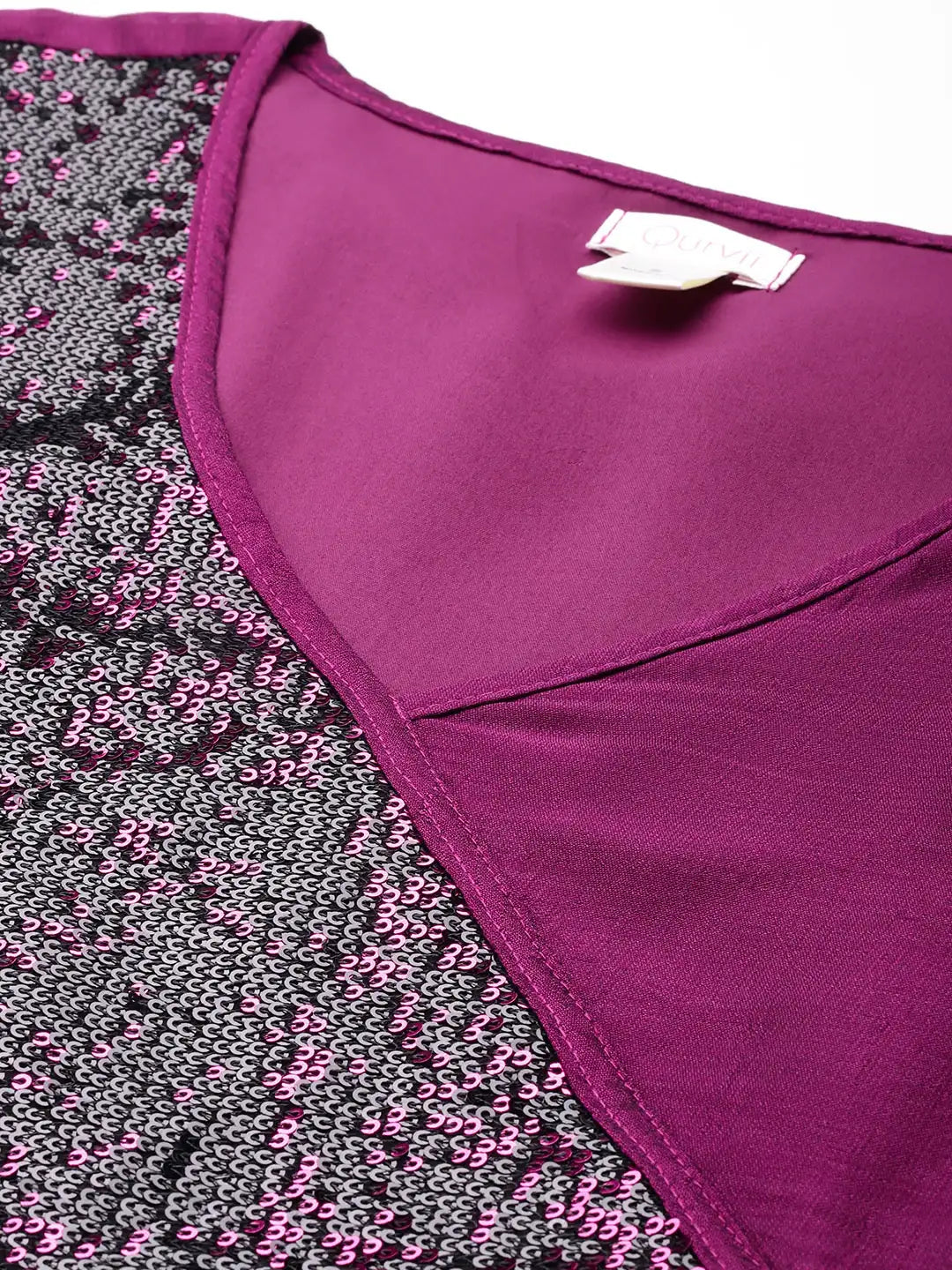 Sequins Yoke Wine party Maxi dress