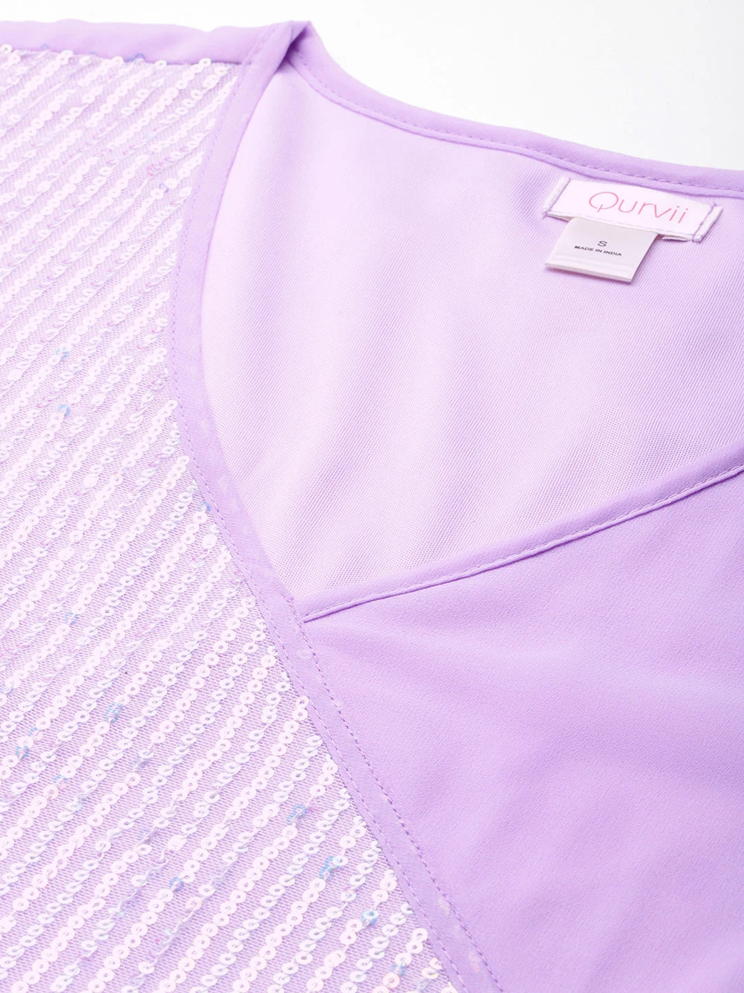 Lavender Sequins Yoke party Maxi dress
