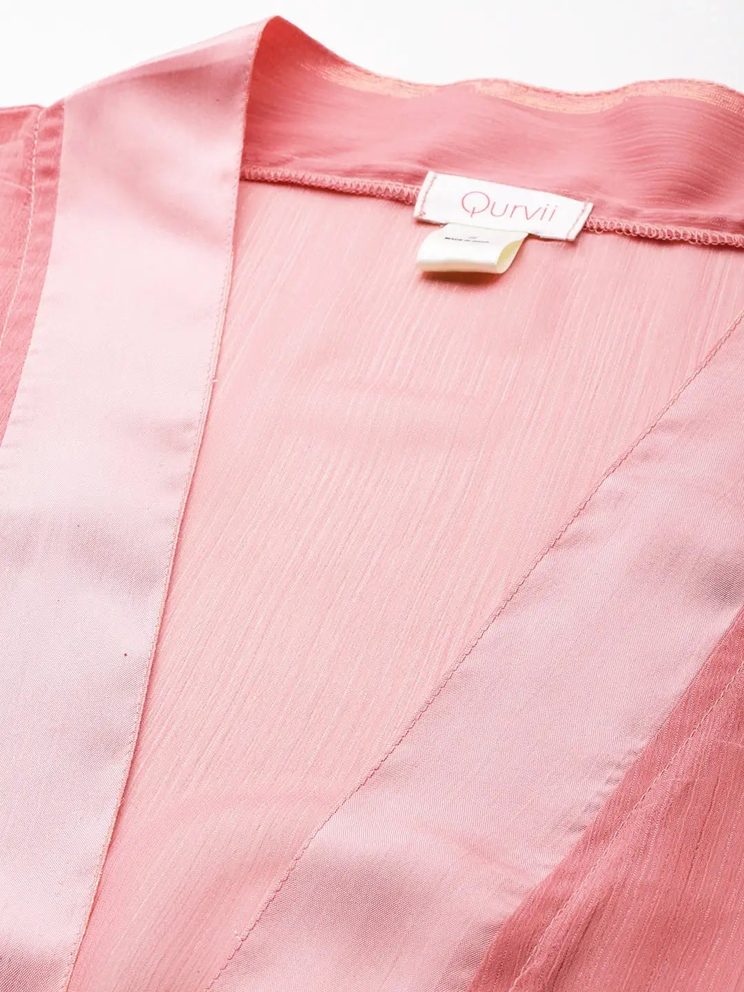 Pink shimmery georette embelished party shrug