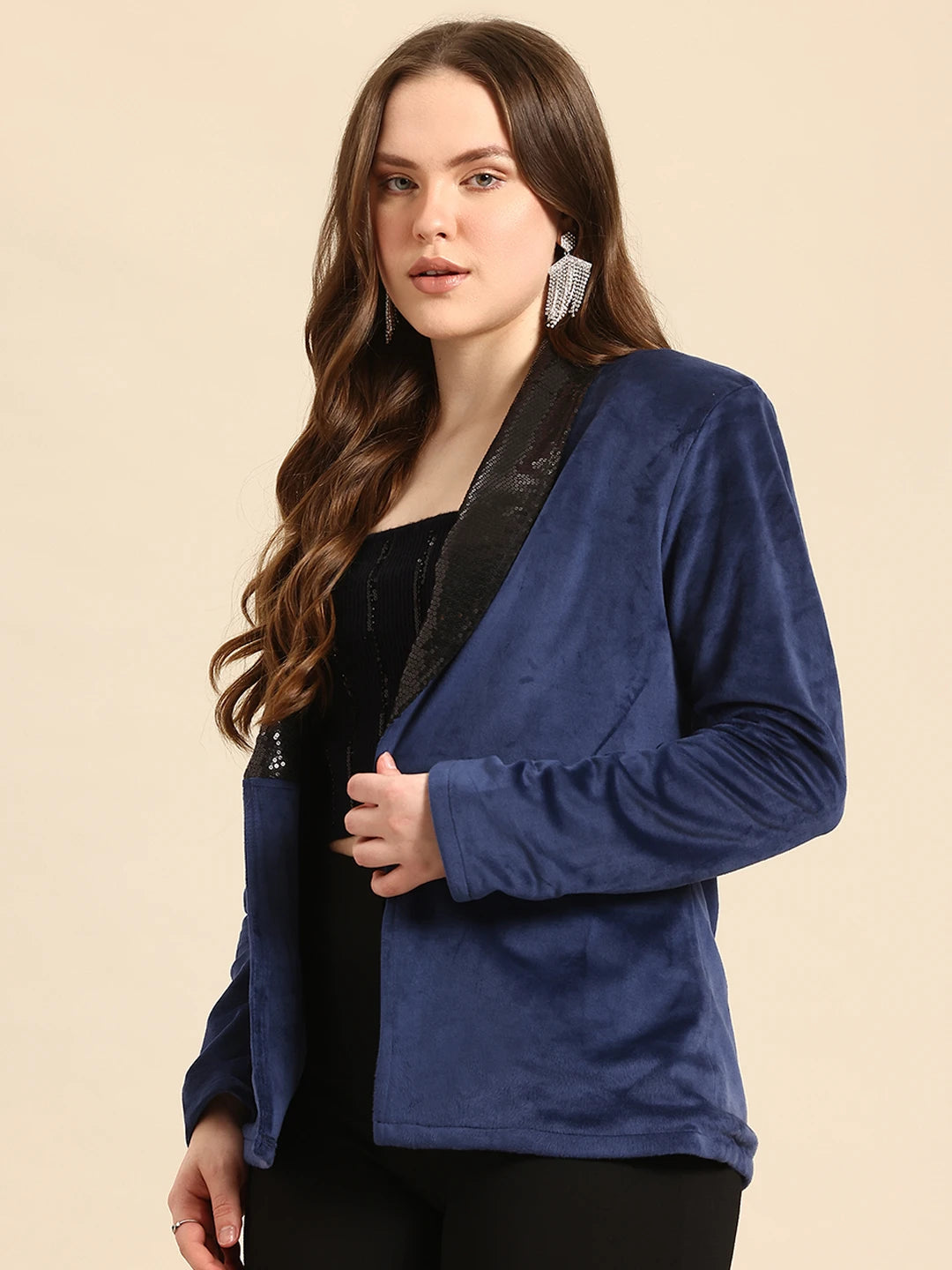 Blue velvet party blazer