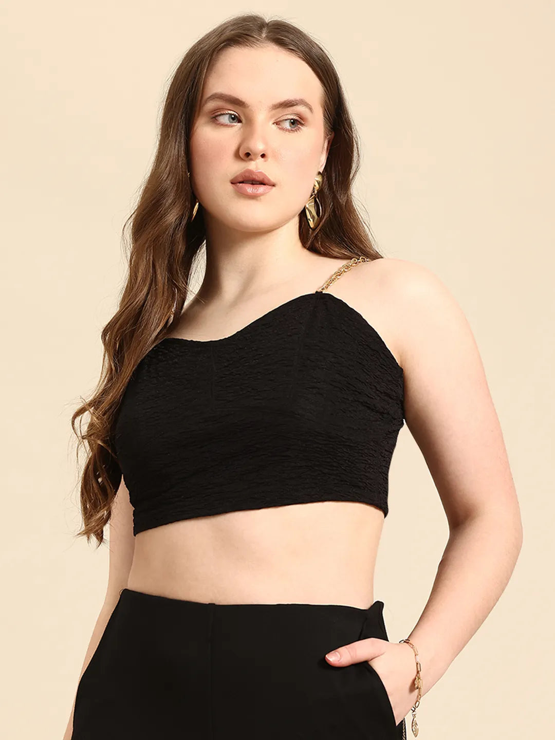 Bralette Crop Top With Chain Straps