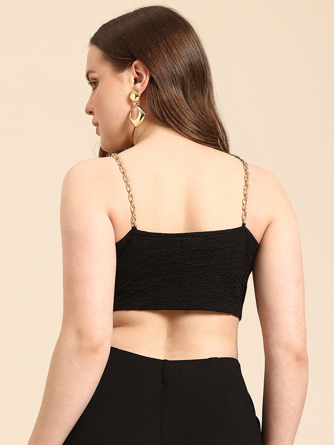 Bralette Crop Top With Chain Straps