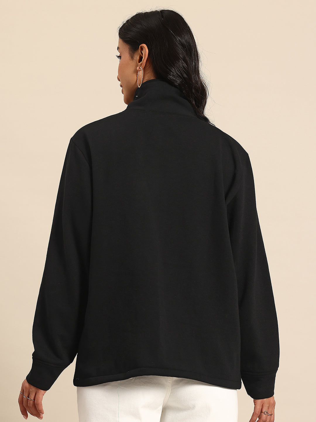 Half zipper black sweatshirt