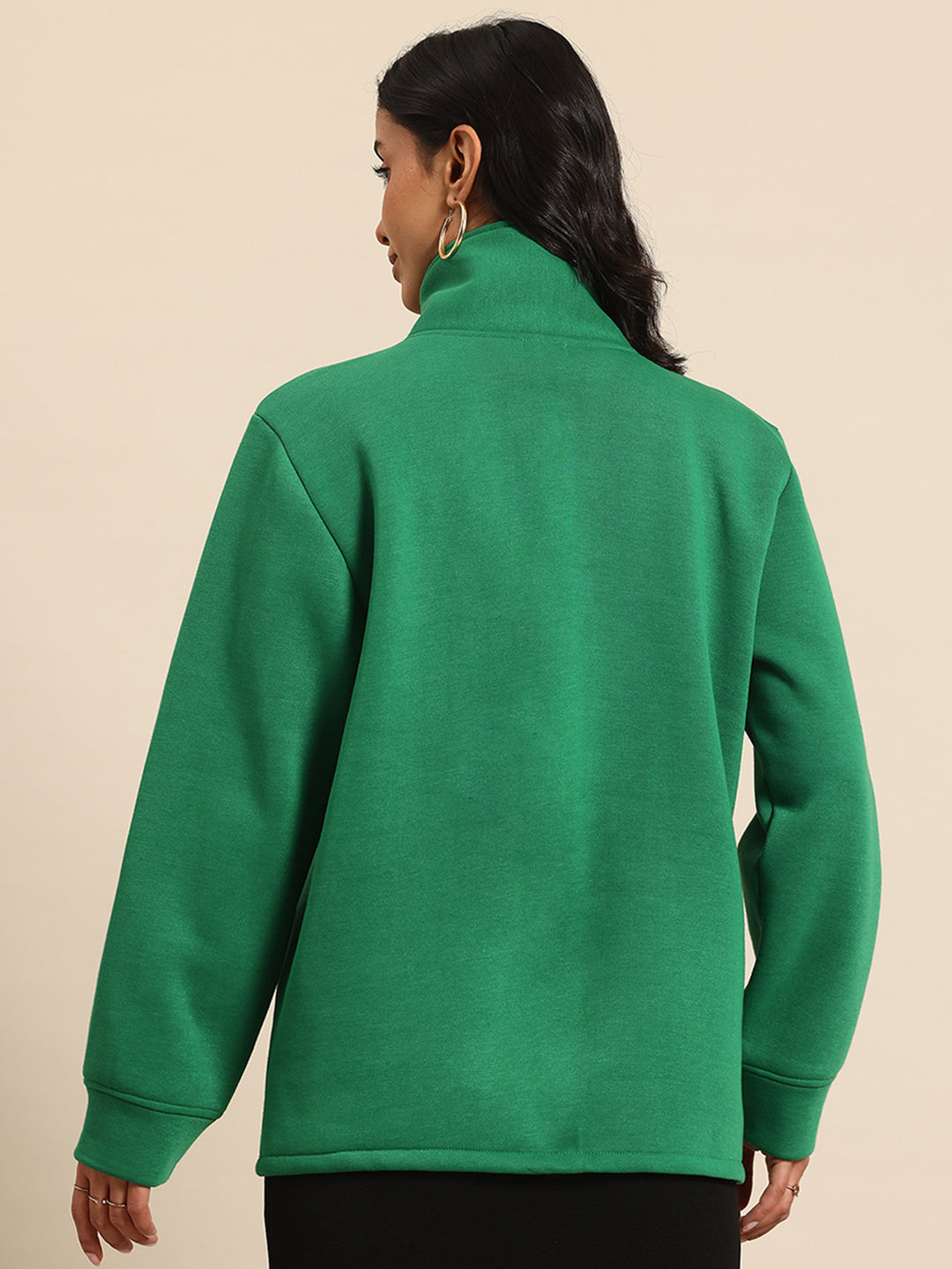 Half zipper green sweatshirt