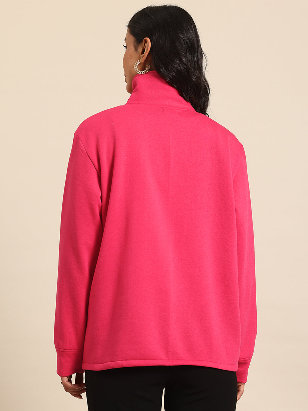 Half zipper pink sweatshirt