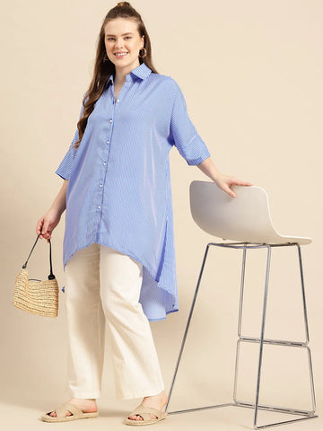Blue & White Stripe oversized Shirt