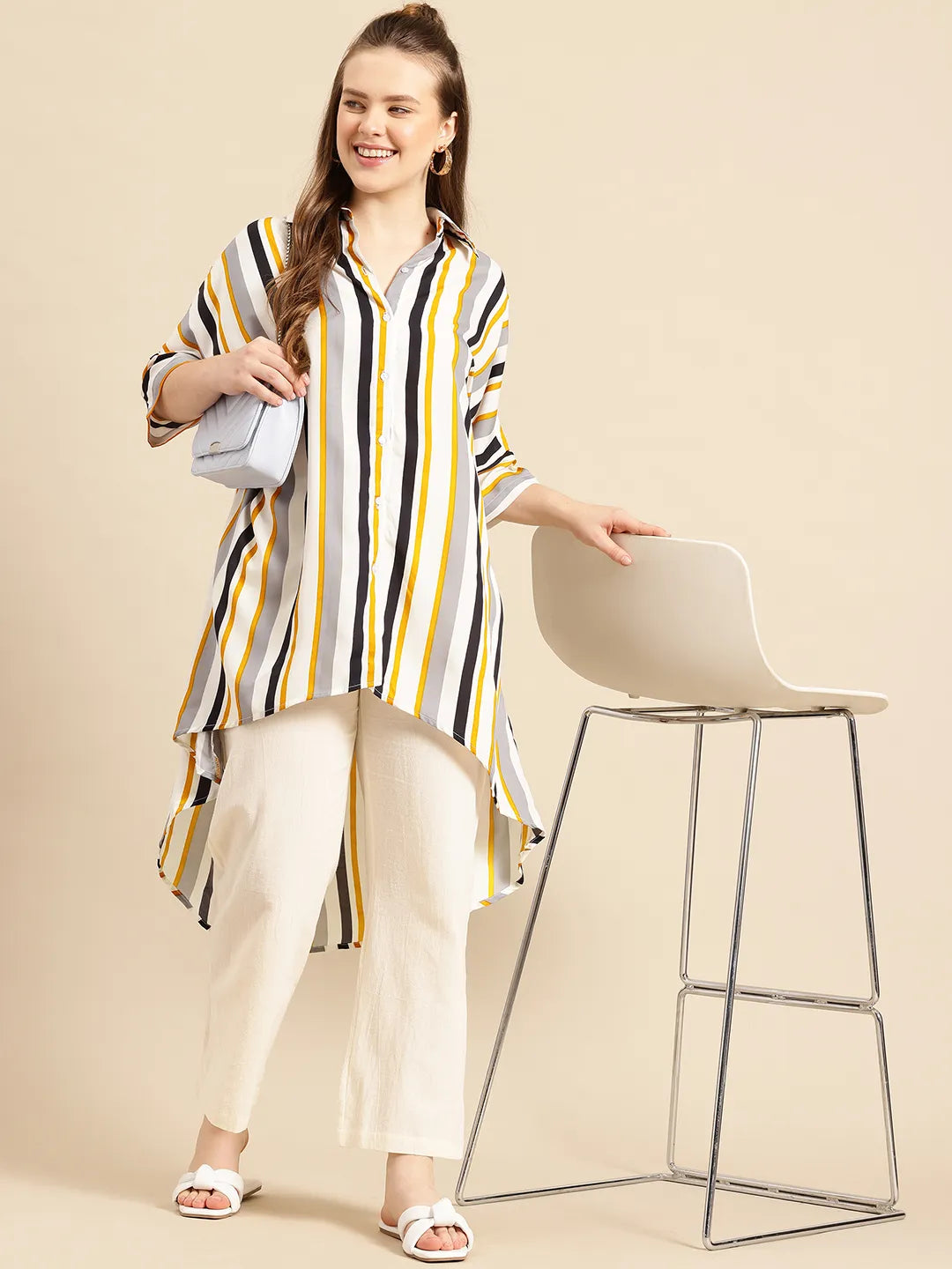 Multi Color Stripe oversized shirt