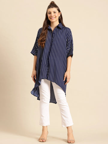 Navy Stripe oversized Shirt
