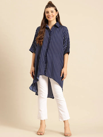 Navy Stripe oversized Shirt
