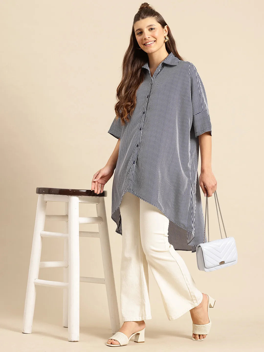 Black Stripe oversized Shirt