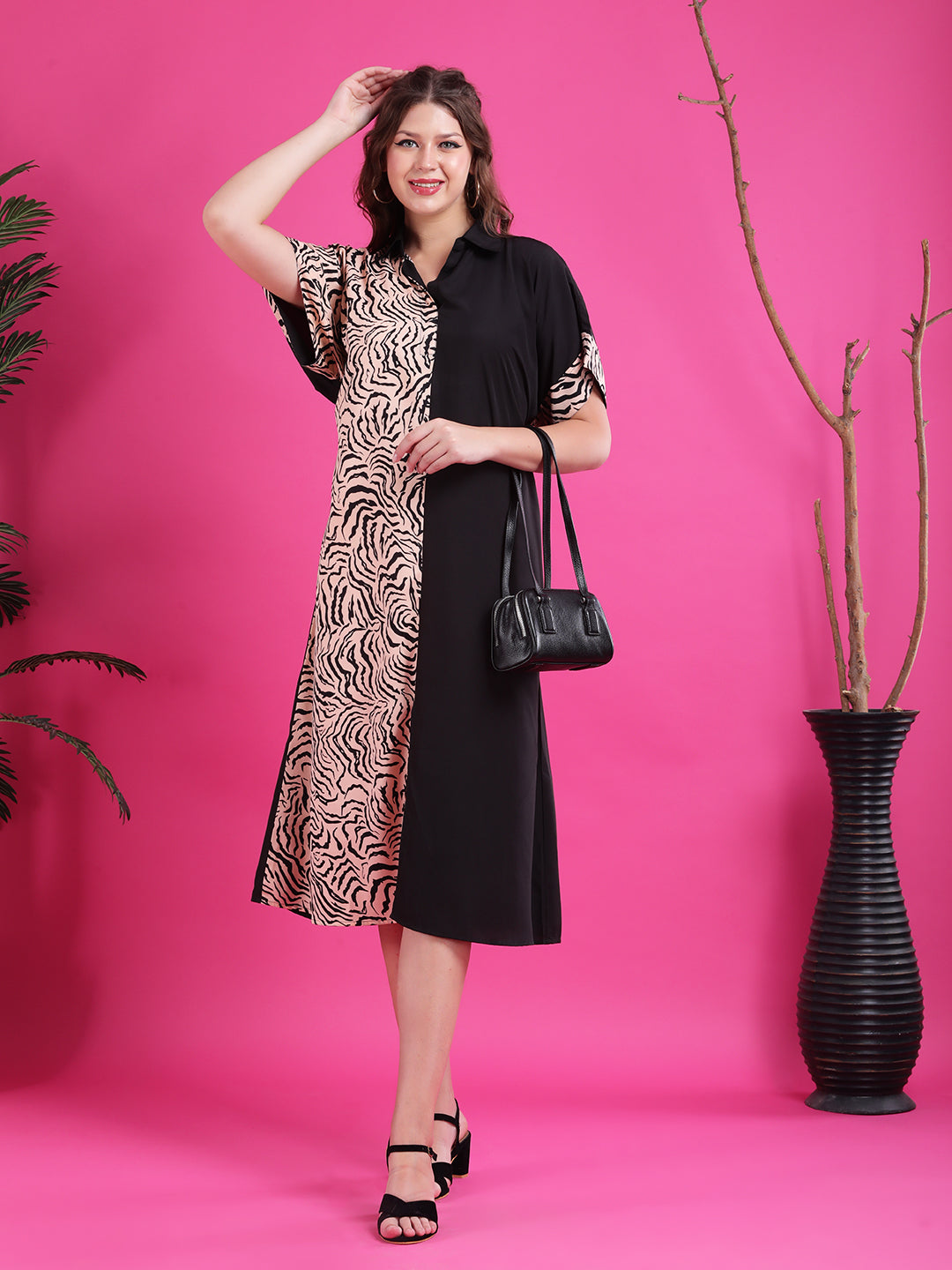Animal print A-line dress