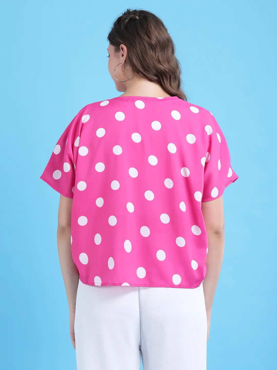 Magenta polka shrug