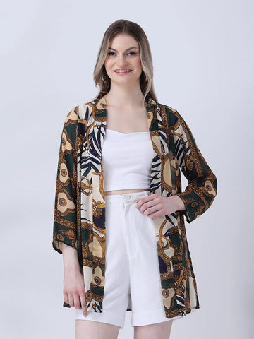 Tropical print shrug
