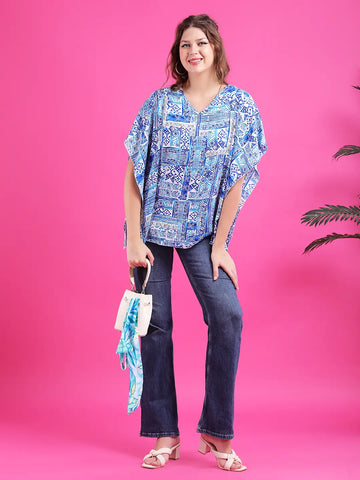Summer print short kaftan