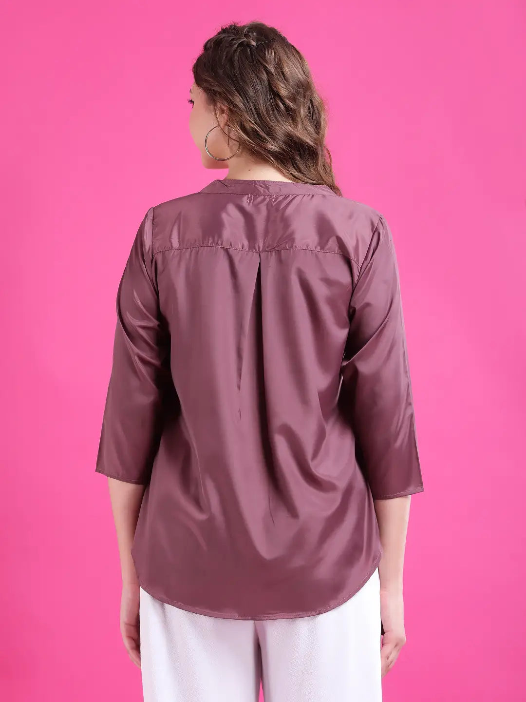 Burgundy half placket shirt
