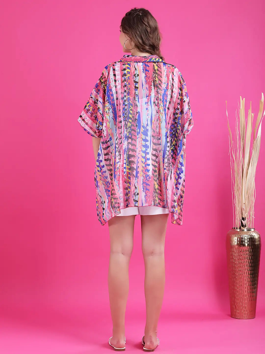 Pink multi kaftan shirt