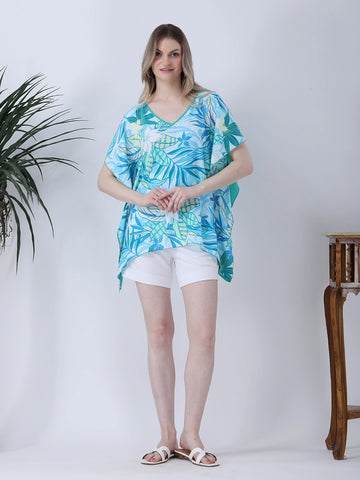 Paisley print short kaftan