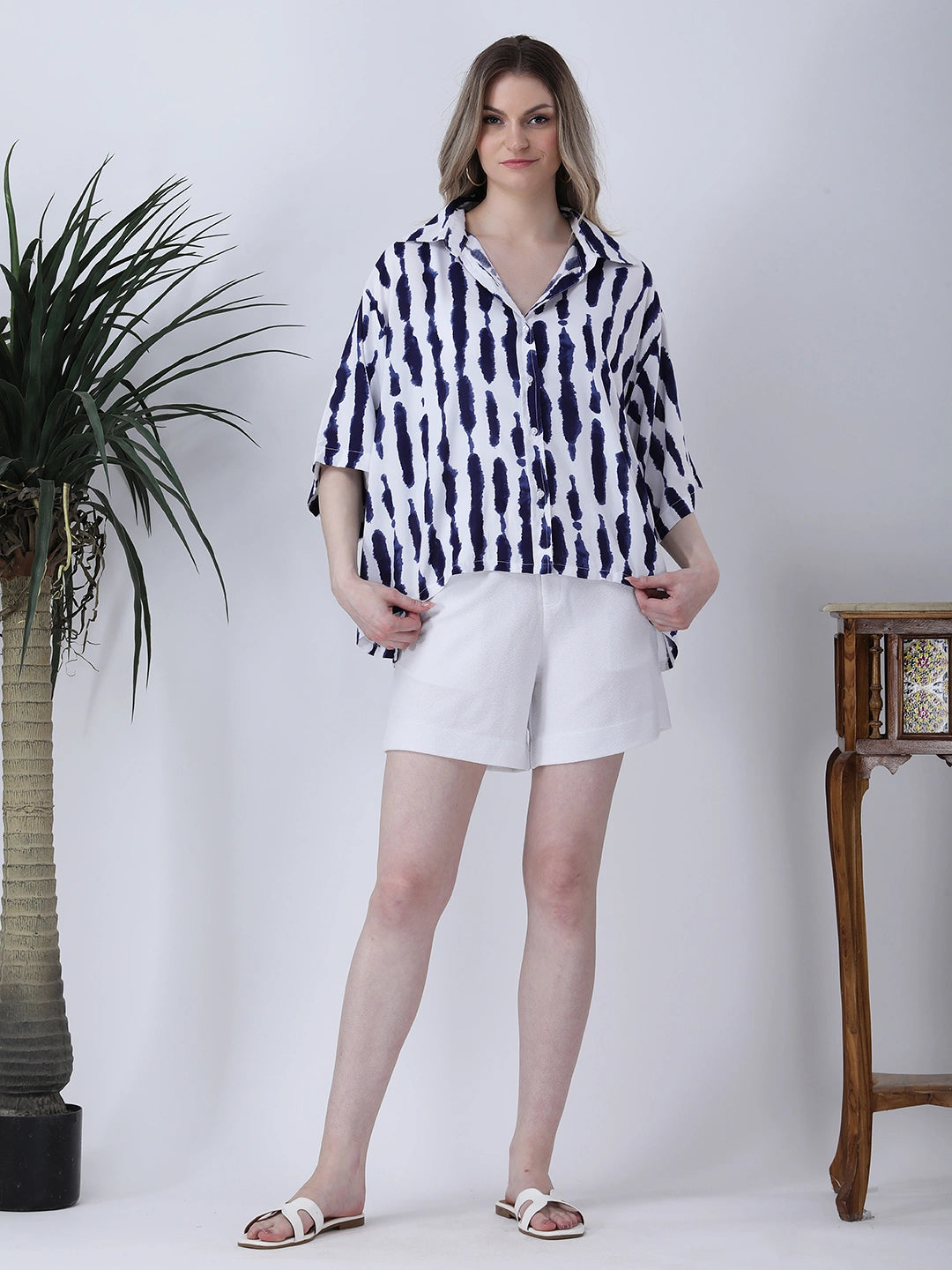 Tie & dye oversized rayon shirt