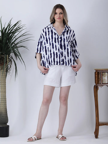 Tie & dye oversized rayon shirt