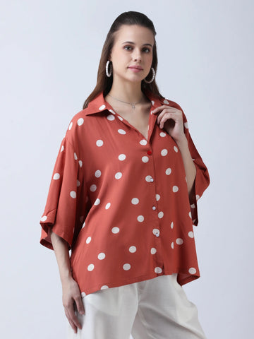 Rust rayon oversized shirt