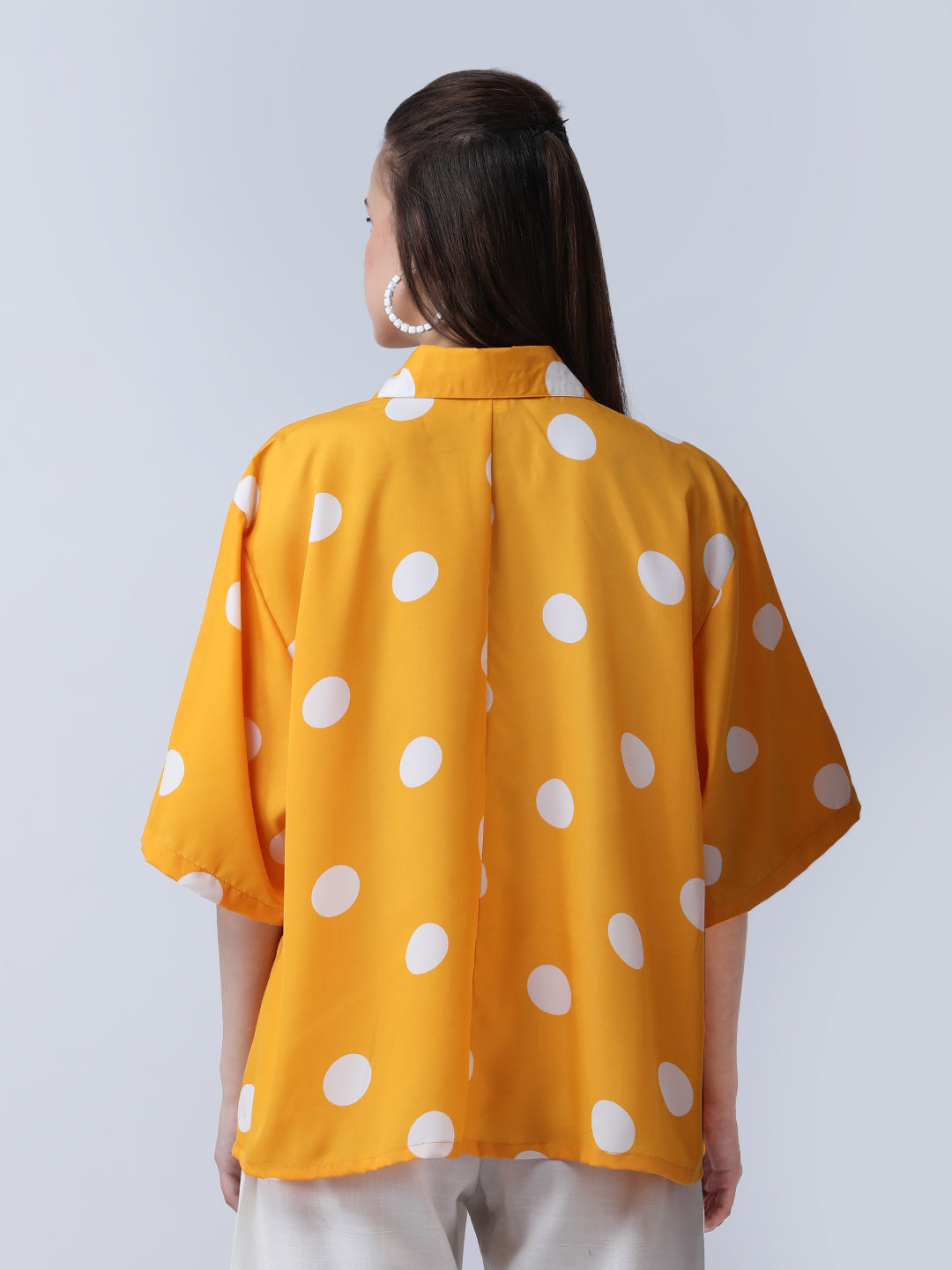 Yellow polka oversized shirt