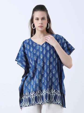 Cotton Block print short kaftan
