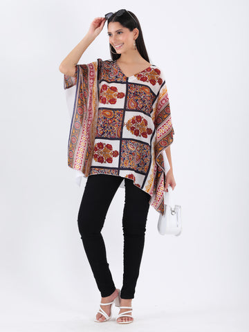 Printed cotton short kaftan