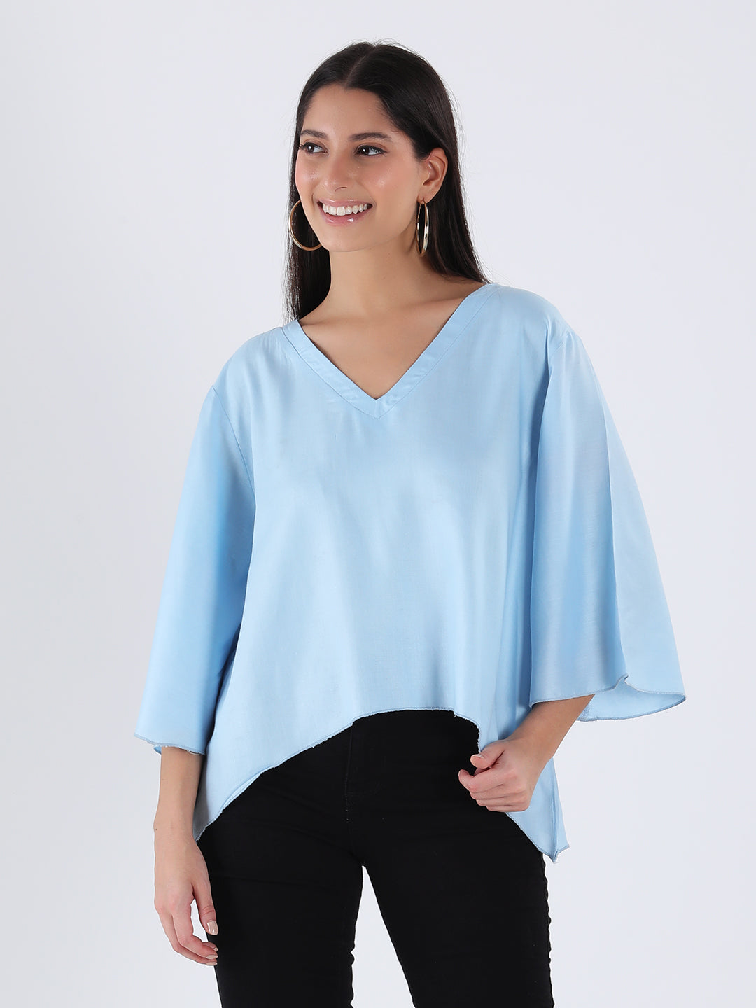 Oversized V-neck top