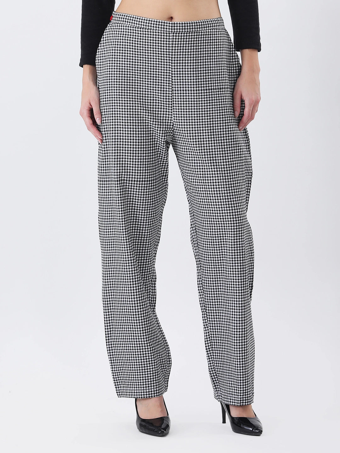 Black & white gingham pant
