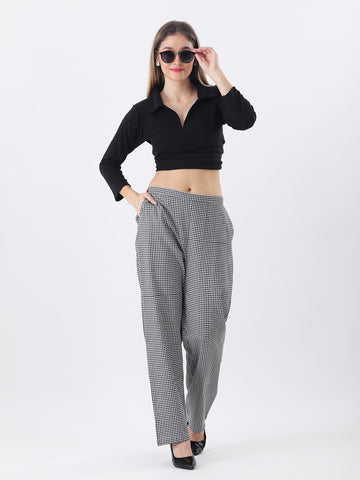 Black & white gingham pant