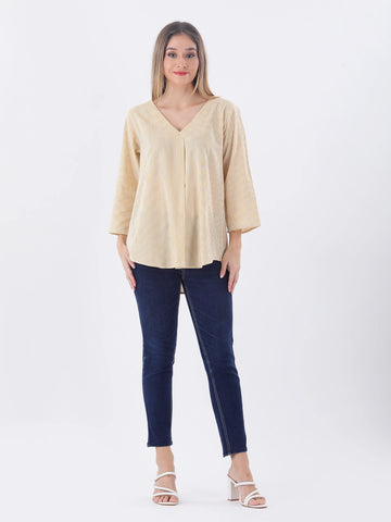 Cotton stripe A-line top