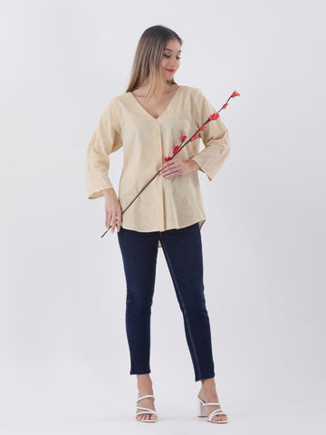 Cotton stripe A-line top