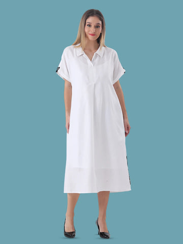 White cotton oversize dress