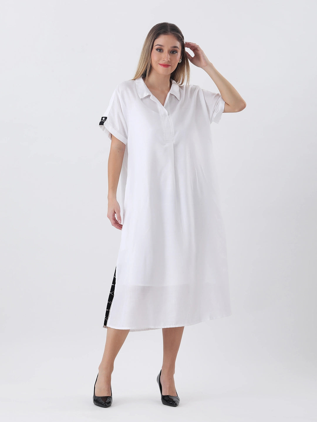 White cotton oversize dress