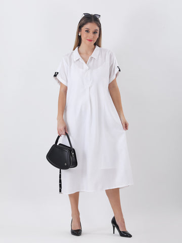 White cotton oversize dress