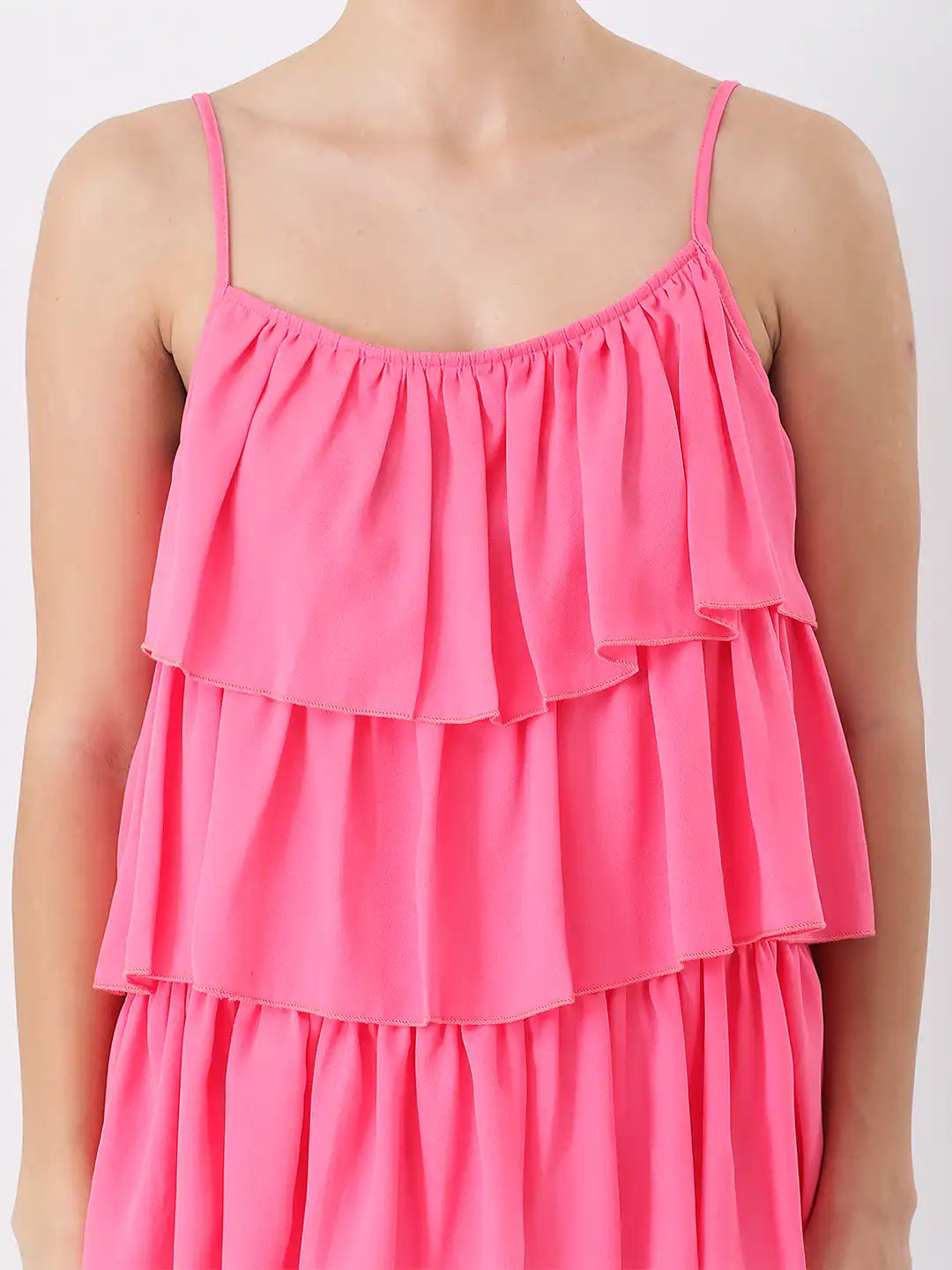 Pink ruffle top