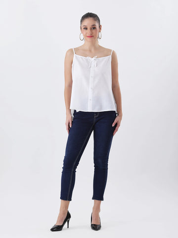 White rayon bow top