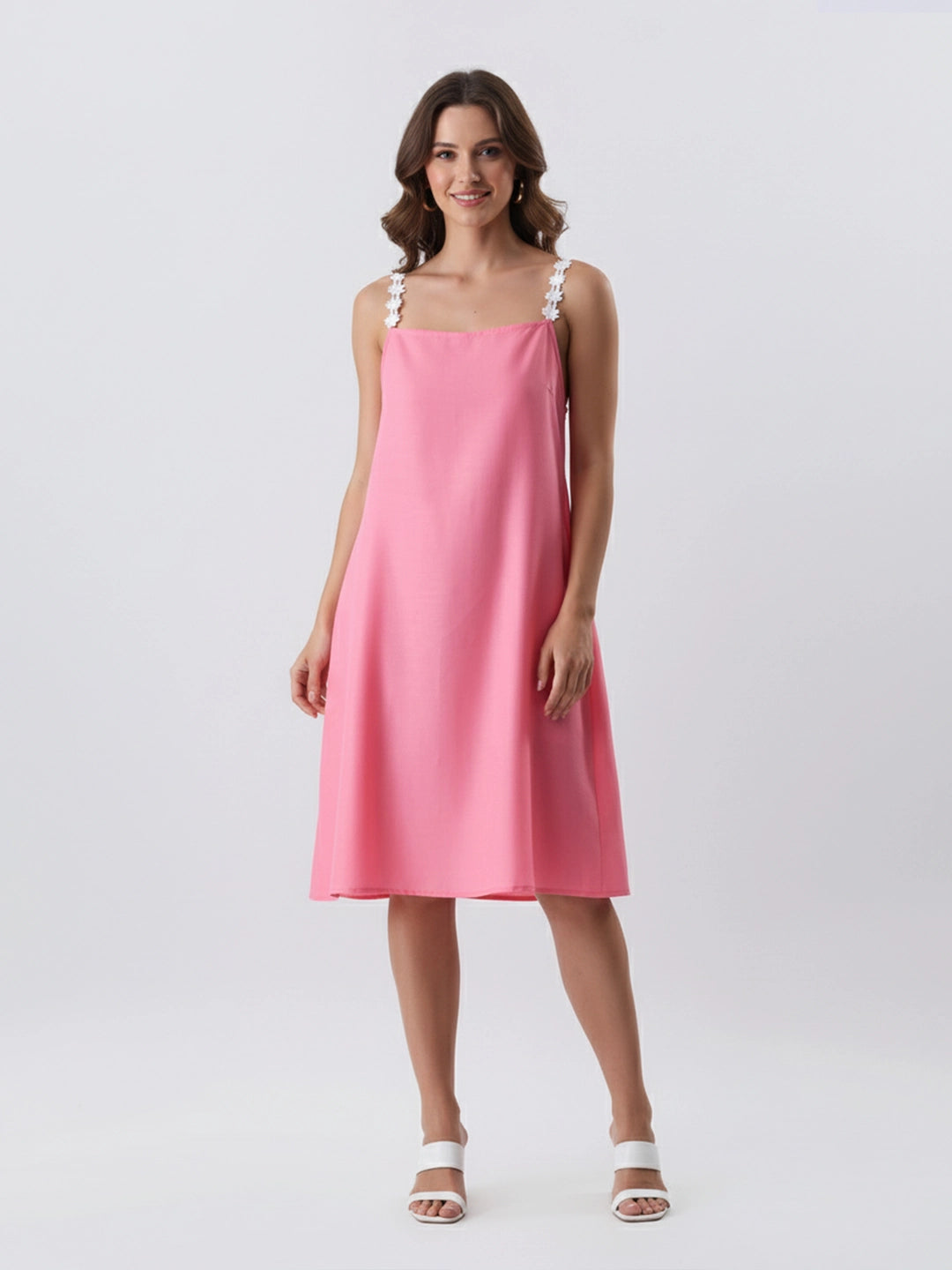 Flower lace cotton dress