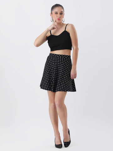 Heart print mini skirt