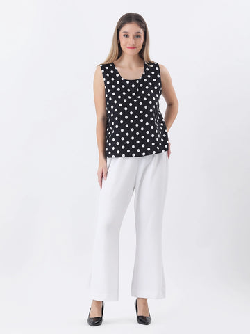 Black and white polka dot top