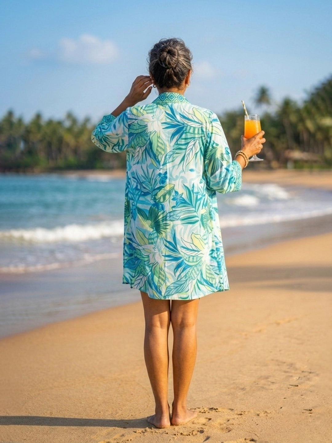 Multi color floral print shrug