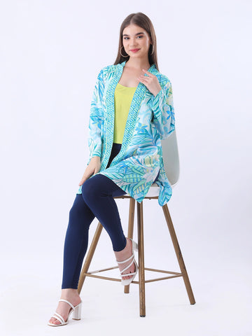 Multi color floral print shrug