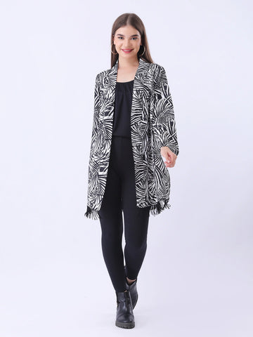 Tropical print shrug