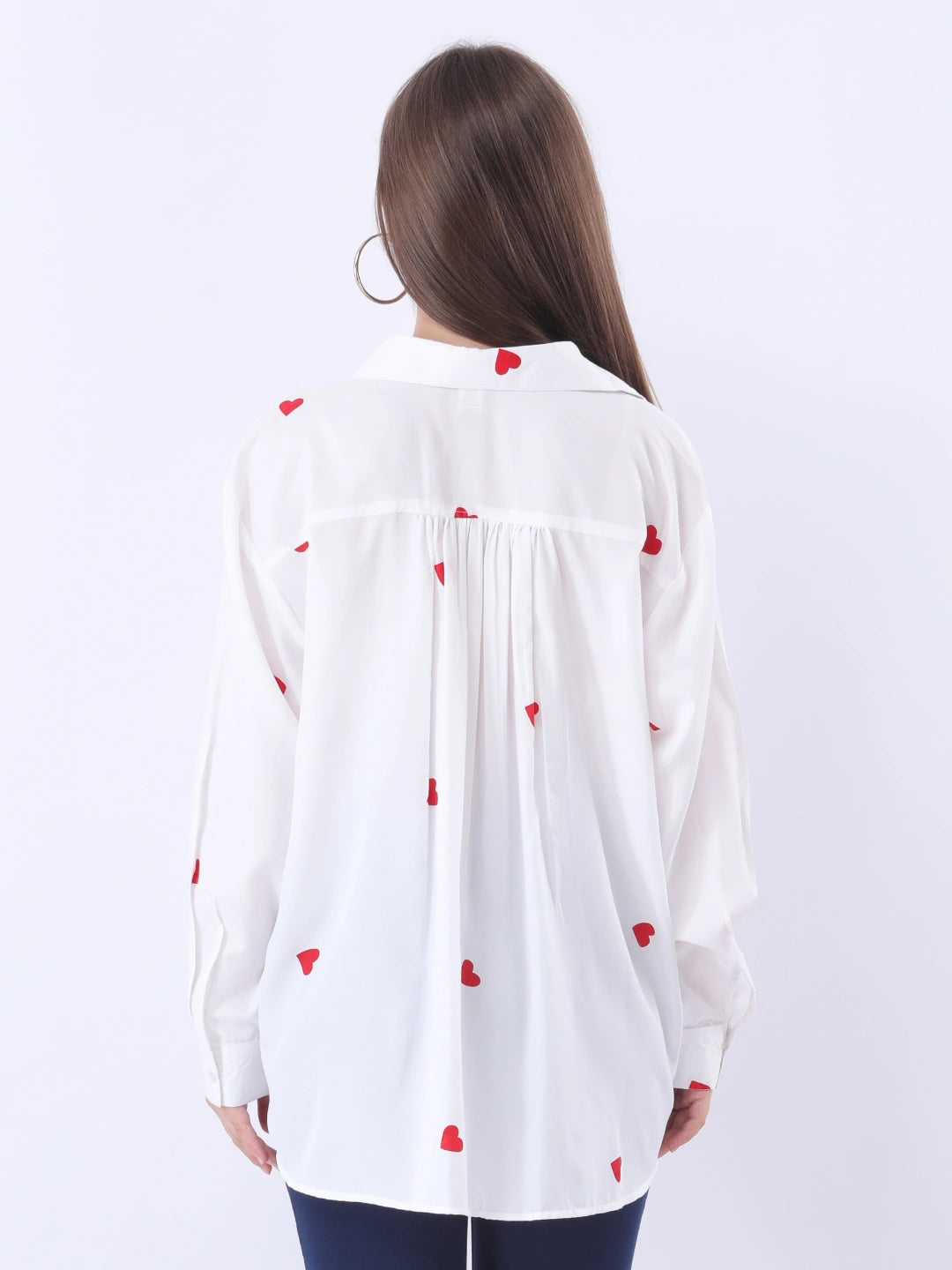 Printed white shirt with cuff
