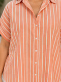orange stripe linen shirt — side view